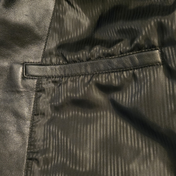 CITY Jones New York Mens 42R Black Leather Blazer Jacket - Picture 8 of 8